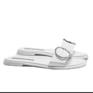 Zara white buckle sandals